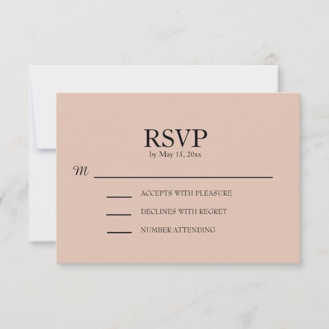 Blush Pink Wedding RSVP Card (Front)