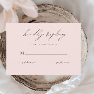 Blush Pink Wedding RSVP Card