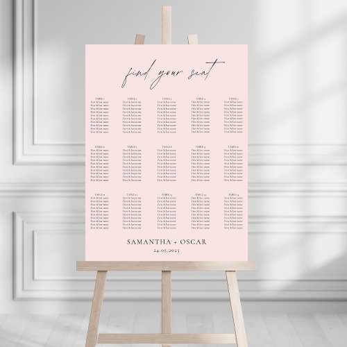 Blush Pink Wedding Seating Chart | Find Your Seat