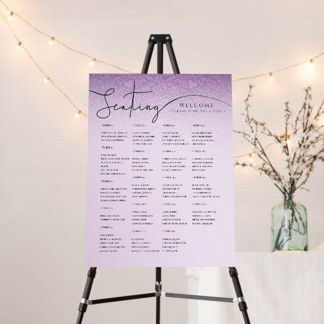 Blush Pink Wedding Seating Chart Foam Board (In Situ (Stand))