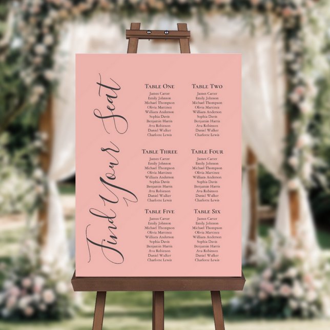 Blush Pink Wedding Seating Chart Foam Board (Creator Uploaded)