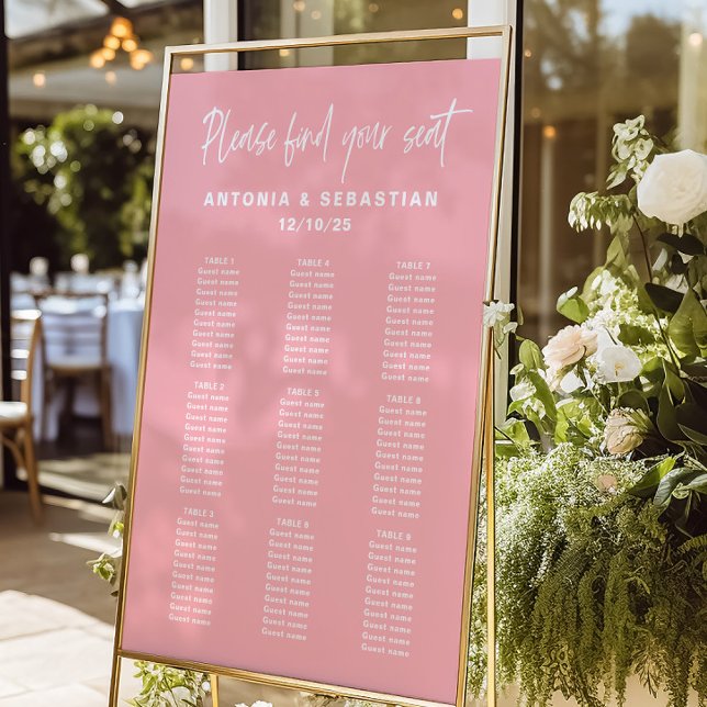  Blush Pink Wedding Seating Chart  Foam Board (Creator Uploaded)
