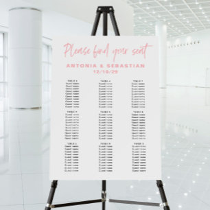  Blush Pink Wedding Seating Chart  Foam Board