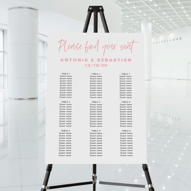  Blush Pink Wedding Seating Chart  Foam Board (Creator Uploaded)