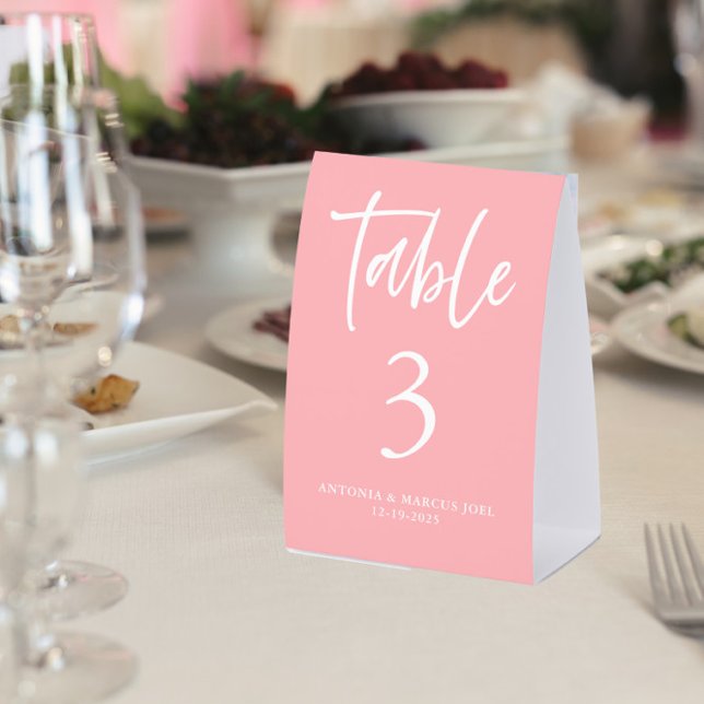 Blush Pink Wedding Table Number  Paper Table Tent (Creator Uploaded)