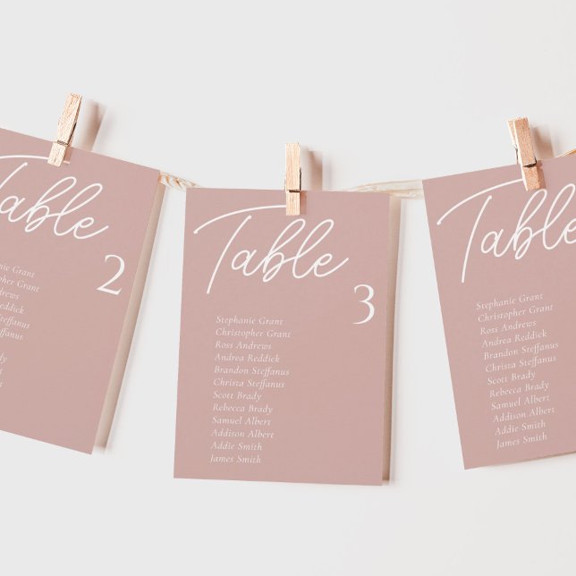 Blush Pink Wedding Table Seating Chart Cards (Creator Uploaded)