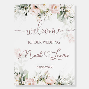 Blush Pink Wedding Welcome Sign Soft Pink Editable