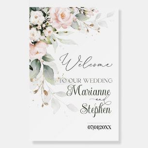 Blush Pink Wedding Welcome Sign Template, Editable