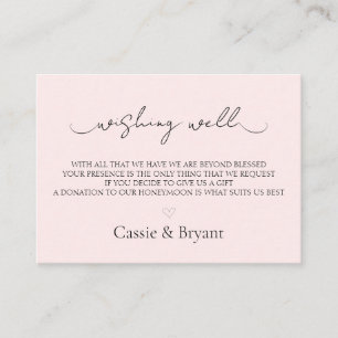 Blush Pink Wedding Wishing Well Enclosure Card