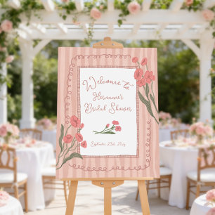 Blush Pink Whimsical Garden Bridal Shower Welcome Foam Board