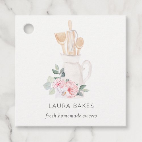 Blush Pink Whisk Spatula Spoons Baking Utensils  Favor Tags