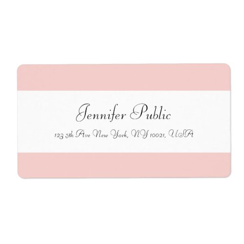 Blush Pink White Calligraphed Template Modern Label