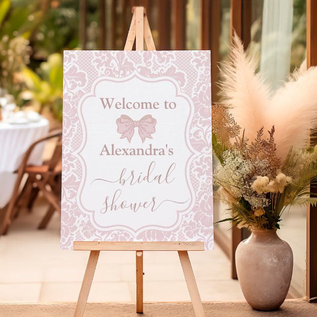 Blush Pink White Chinoiserie Floral Bridal Shower Foam Board (Creator Uploaded)