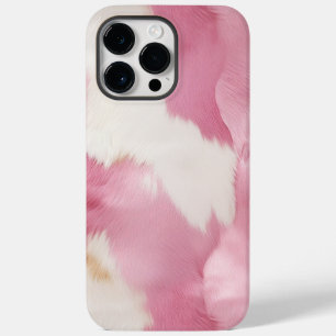 Blush Pink White Cowhide Animal Case-Mate iPhone 14 Pro Max Case
