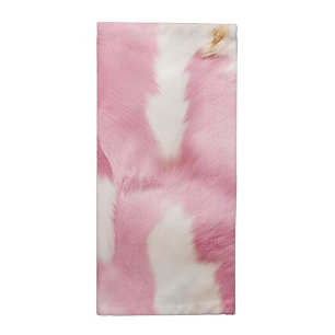 Blush Pink White Cowhide Animal Cloth Napkin