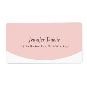 Blush Pink White Elegant Modern Script Template Label