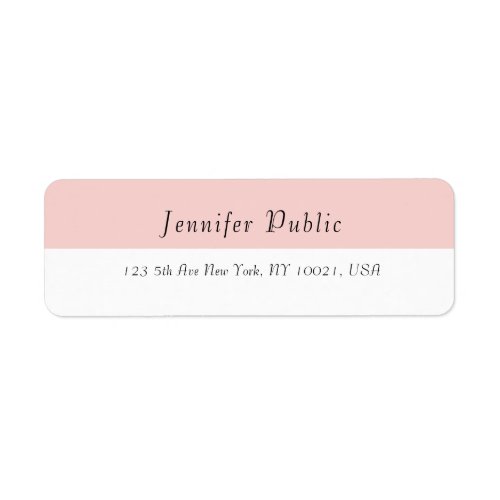Blush Pink White Elegant Modern Simple Template Label