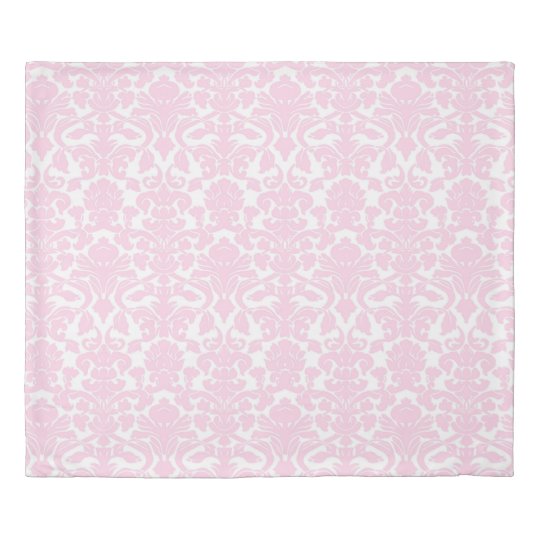 Blush Pink White Floral Damask Duvet Cover Zazzle Com