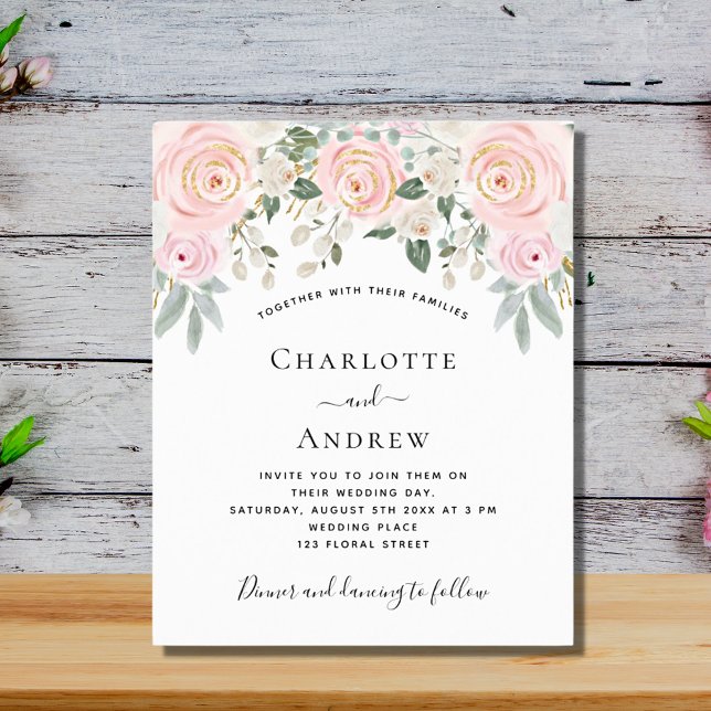 Blush pink white florals social media wedding (Creator Uploaded)