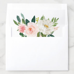 Blush Pink & White Flowers Envelope Liner