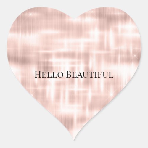 Blush Pink White Glam Heart Sticker