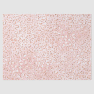Blush Pink White Glitter Leopard Print Tissue Paper