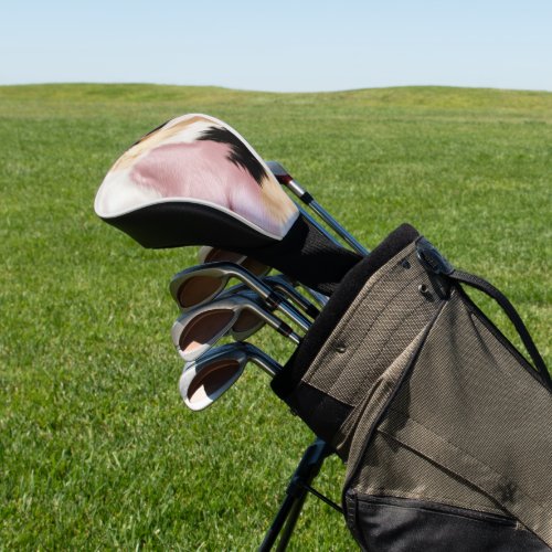 Blush Pink White Gold Black Cowhide Animal Golf Head Cover