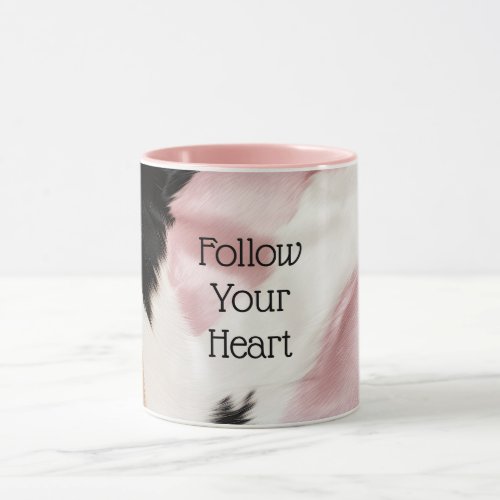 Blush Pink White Gold Black Cowhide Animal Mug