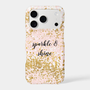 Blush Pink White Gold Confetti Sparkle iPhone 17 Pro Case