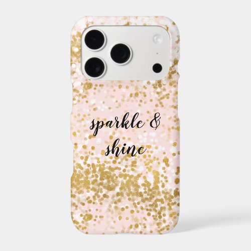 Blush Pink White Gold Confetti Sparkle iPhone 17 Pro Case