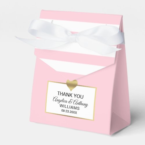 Blush Pink White Gold Heart Party Favor Wedding Favor Boxes