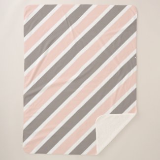 Blush Pink White Grey Stripes