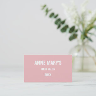 Blush Pink White Hair Salon Spa Girly Modern Business Card