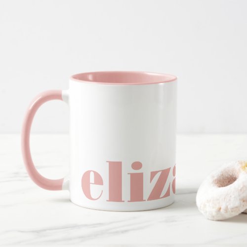 Blush Pink White Magazine Serif Font Chic Elegant Mug
