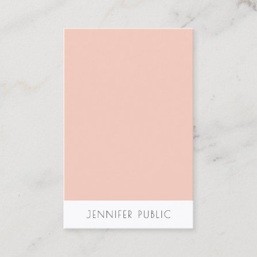 Blush Pink White Modern Elegant Simple Template Business Card