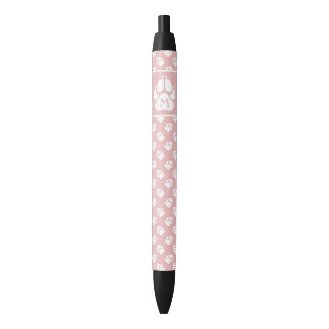 Blush Pink & White Paws With Custom Monogram Pen (Front Vertical)