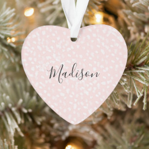 Blush Pink White Spots Ornament