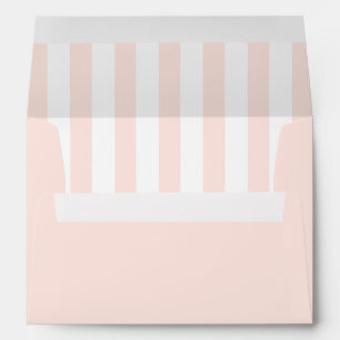 Blush Pink White Stripes Baby Wedding Birthday Envelope