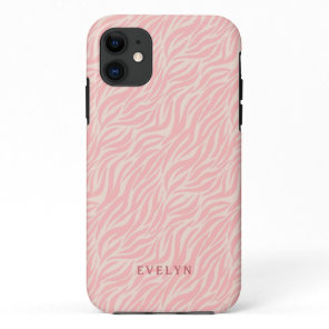 Blush Pink Wild Tiger Stripes iPhone 11 Case
