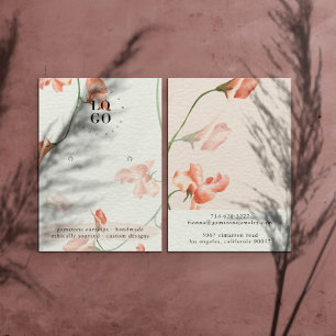 Blush Pink Wildflower   Earring Display Card