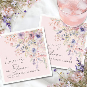 Blush Pink Wildflower Floral Bridal Shower Napkins
