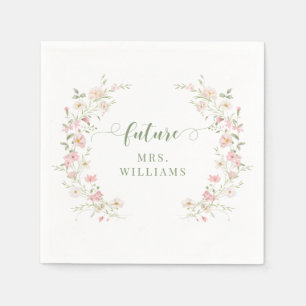 Blush Pink Wildflower Future Mrs Bridal Shower Nap Napkins