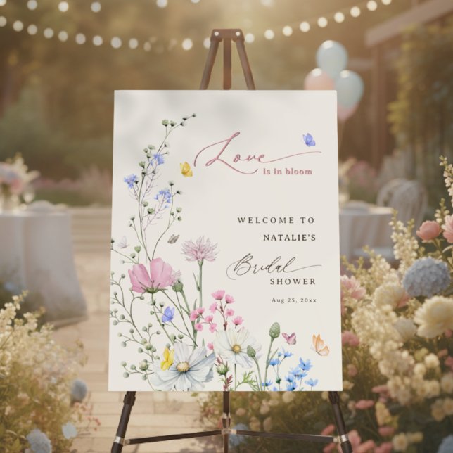 Blush Pink Wildflower Love in Bloom Bridal Shower Foam Board (Blush Pink Wildflower Love in Bloom Bridal Shower Foam Board)
