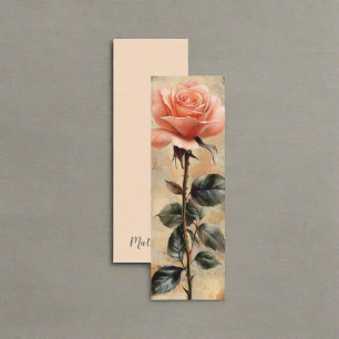 Blush Pink Wildflower Vintage Bookmark Card 