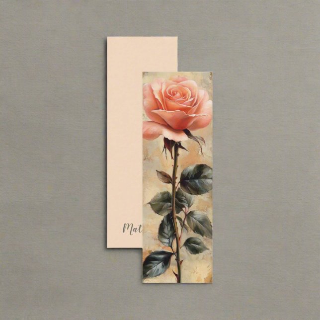 Blush Pink Wildflower Vintage Bookmark Card  (Creator Uploaded)