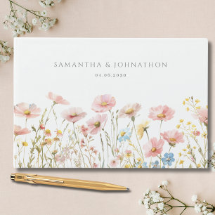 Blush Pink Wildflower Wedding Guest Book