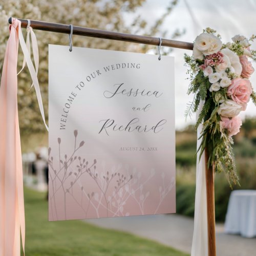 Blush Pink Wildflower Welcome Wedding Sign
