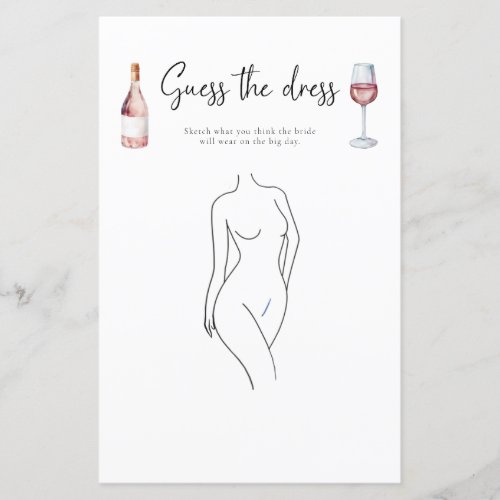 Blush Pink Wine Guess The Dress Bridal Shower Game