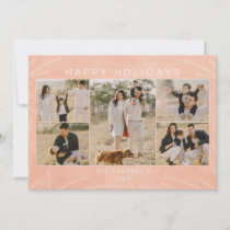 Blush Pink Winter Foliage 5 photos Collage Holiday Card