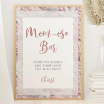 Blush Pink Winter Mom-osa Bar Poster